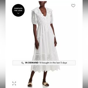 Aqua embroidered ruffle short sleeve Lace Button-Up dress size XL